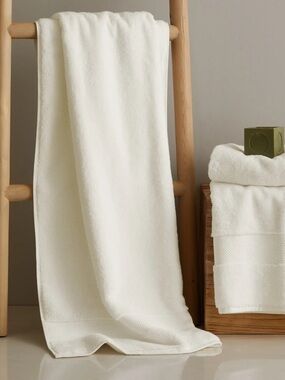 QUINCE Turkish Ultra Plush Bath Sheet Towels Ivory 7268